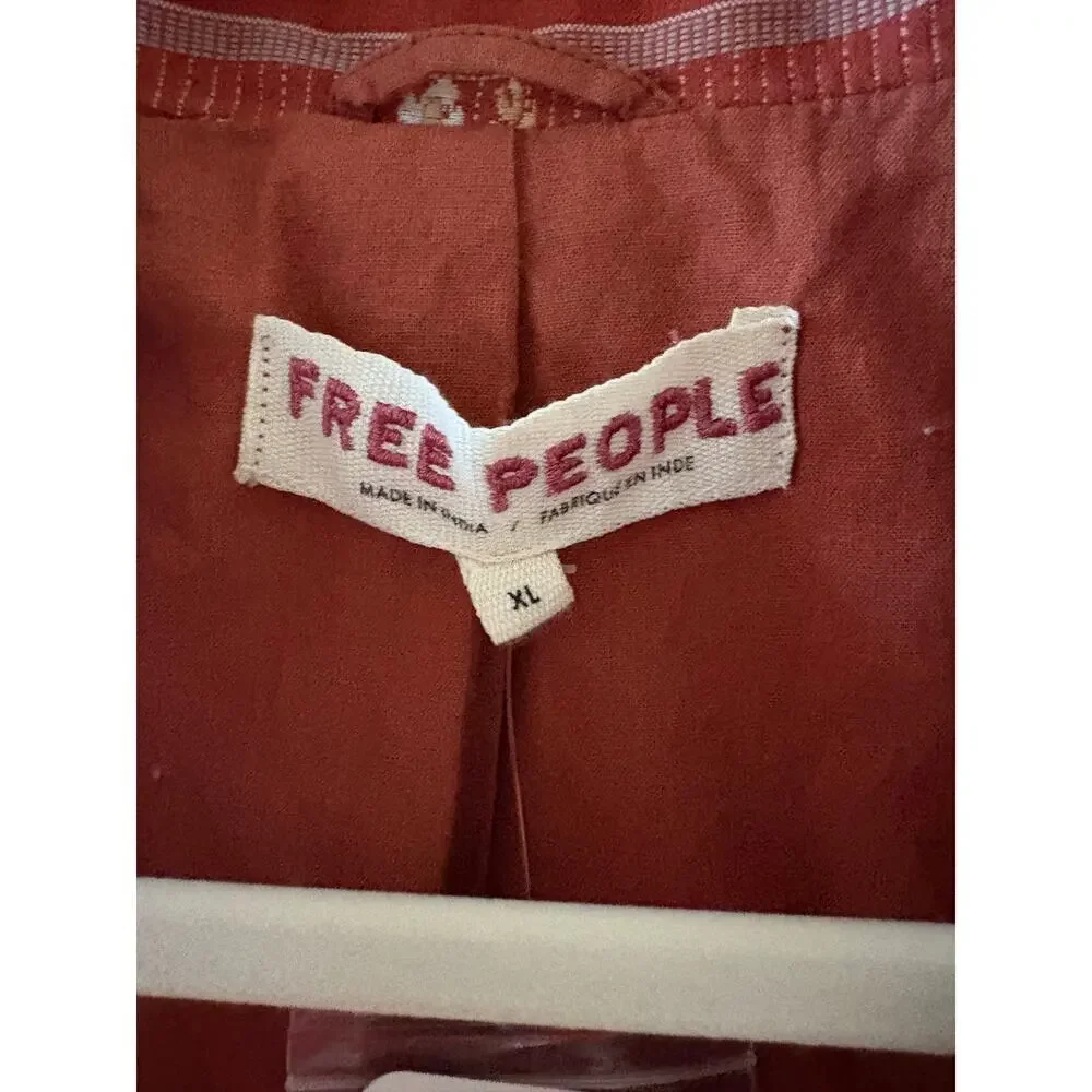 NWT Free People Sorel Rust Red Cottage Jacket XL